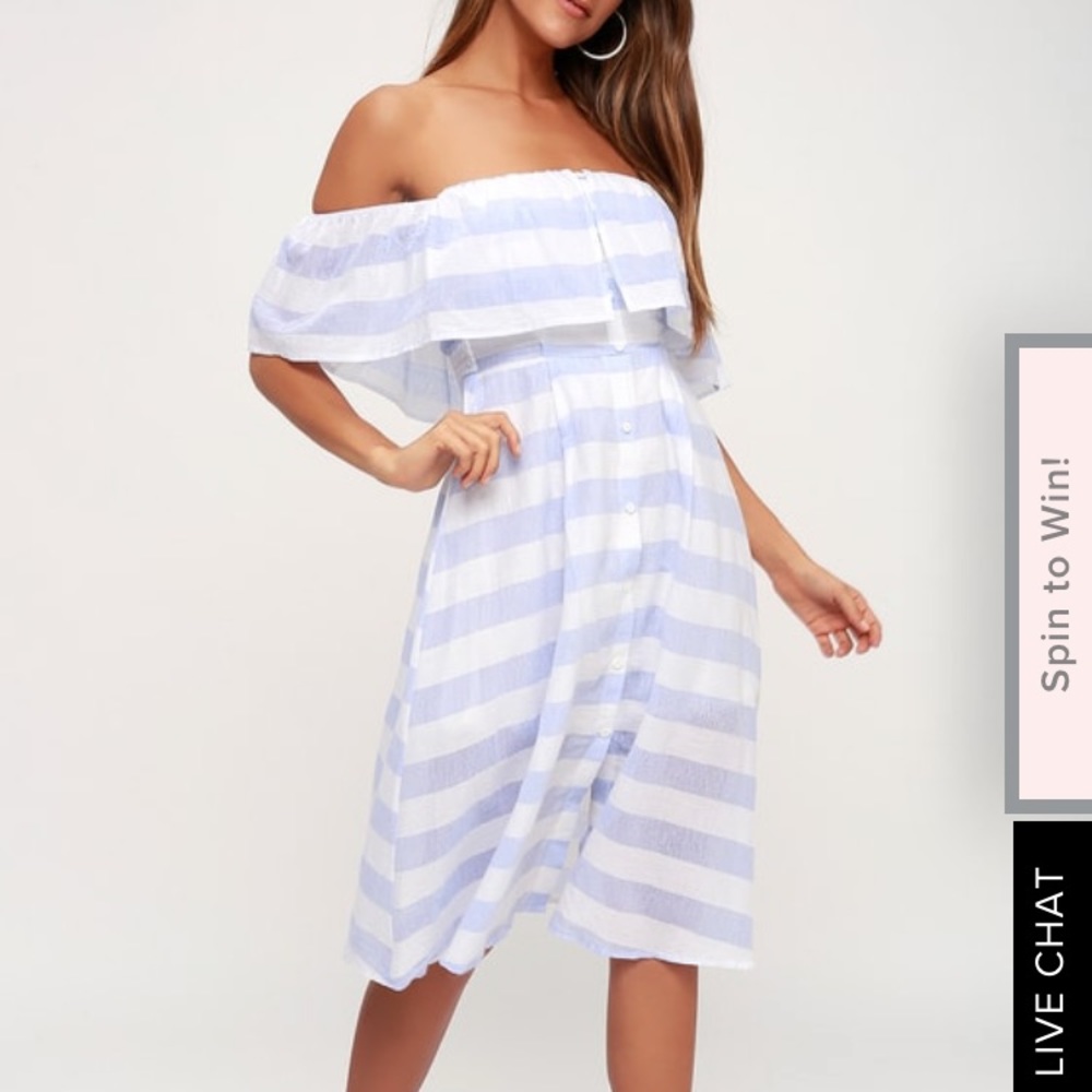 Striped Midi Length Dress